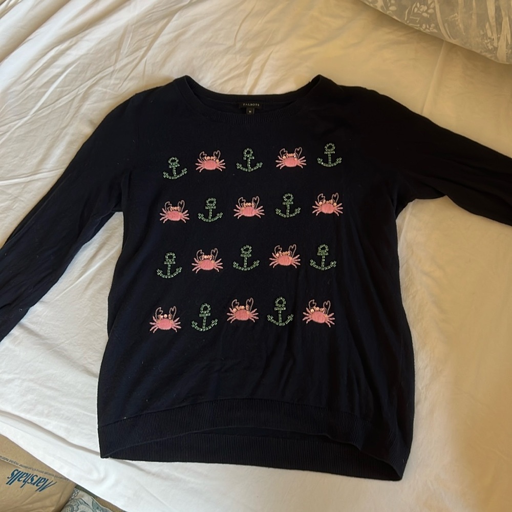 Talbots anchor and crab summer sweater size M
